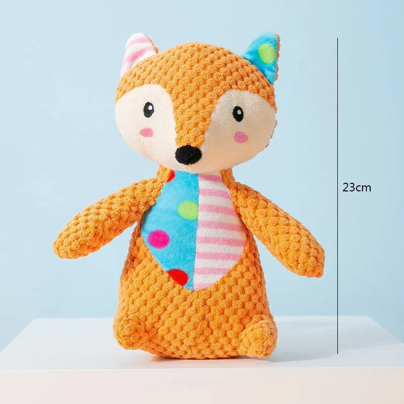 Pet Plush Toy Cat Dog Puzzle Toy Cute Animals Bite Resistant Interactive Squeaky Pet Dog Teeth Cleaning Chew Toy Pet Supplies