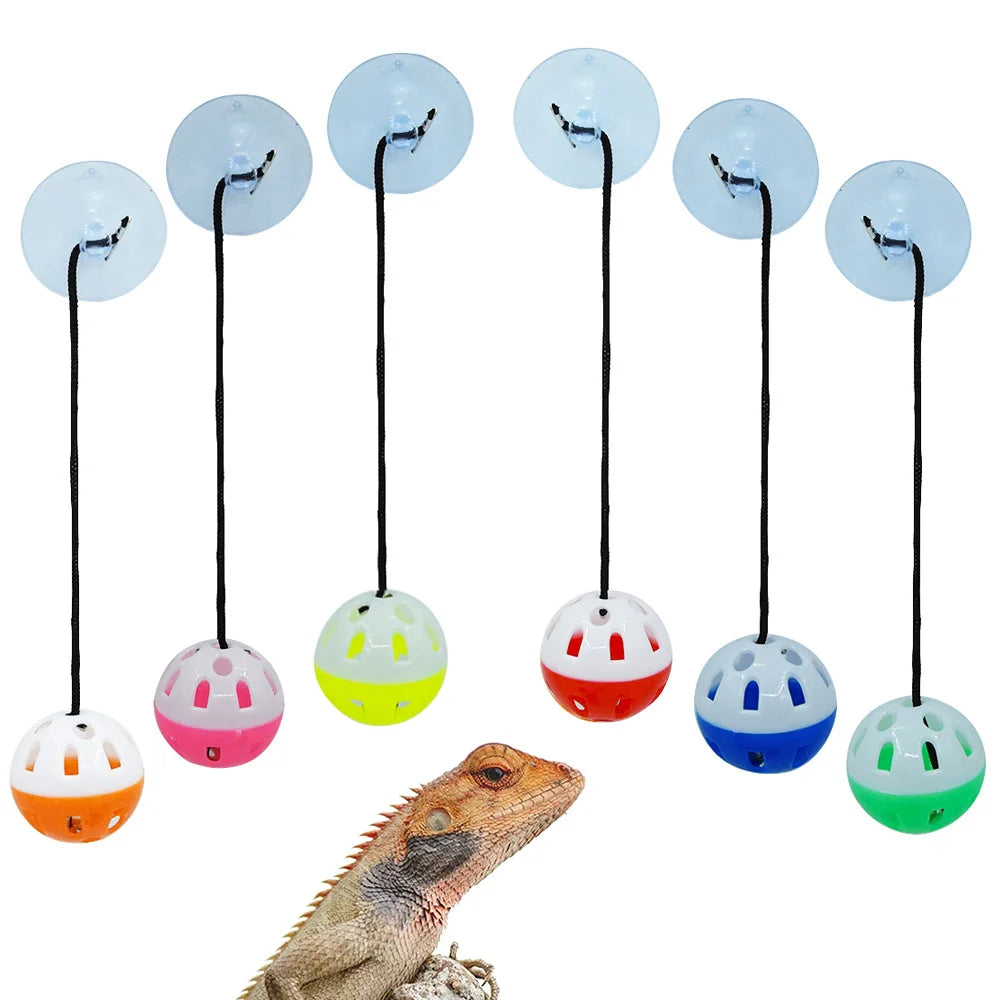 Lizard Toy Bell Ball with Sucker and Rope